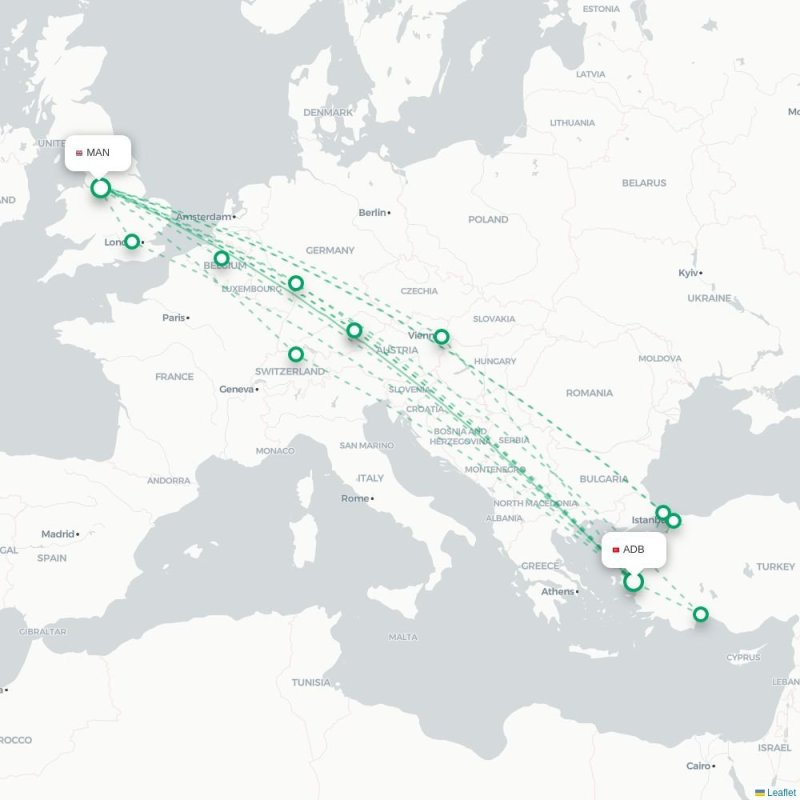 ADB - MAN route map