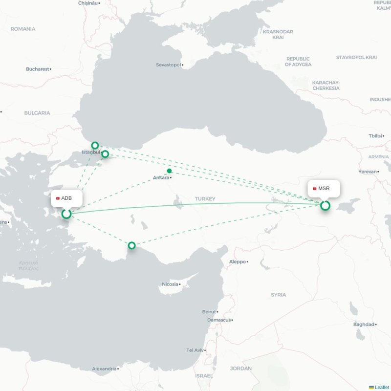 ADB - MSR route map