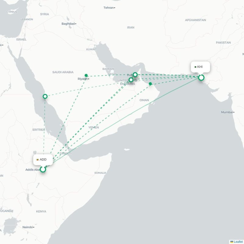 ADD - KHI route map