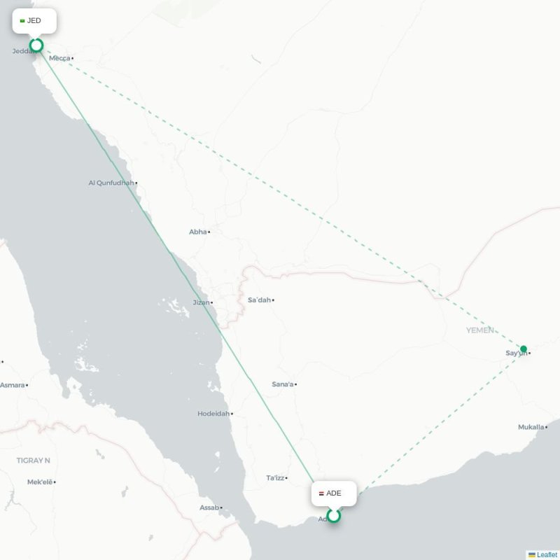 ADE - JED route map