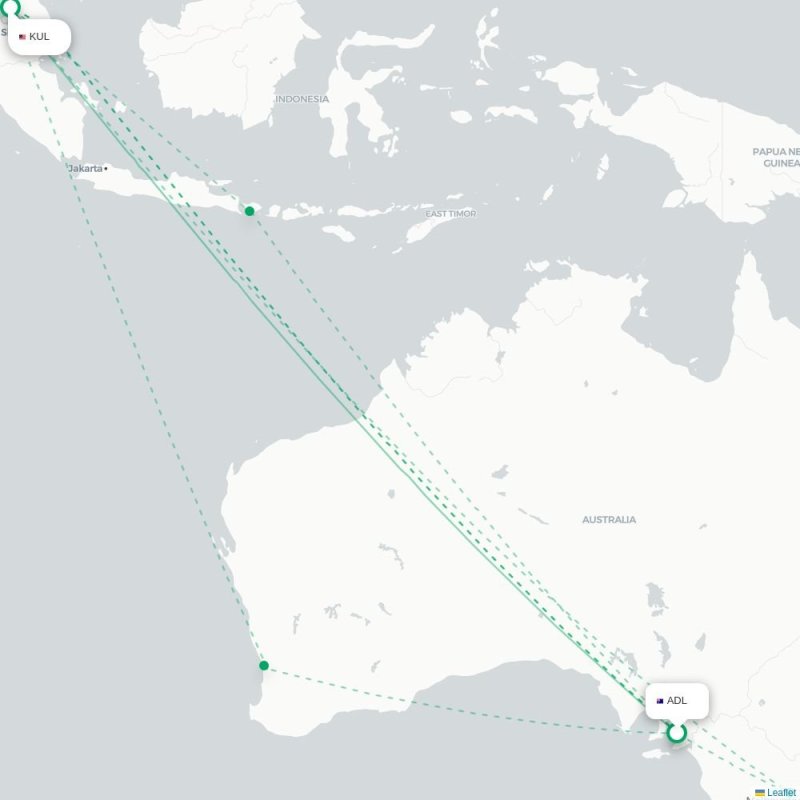 ADL - KUL route map