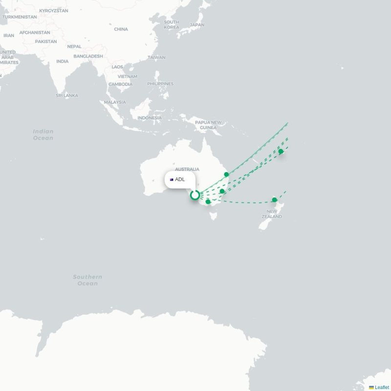 ADL - SFO route map
