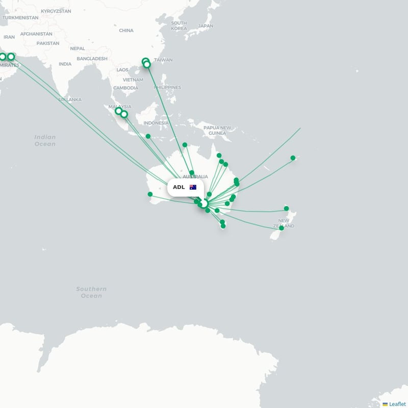 Route map Adelaide  ADL airport