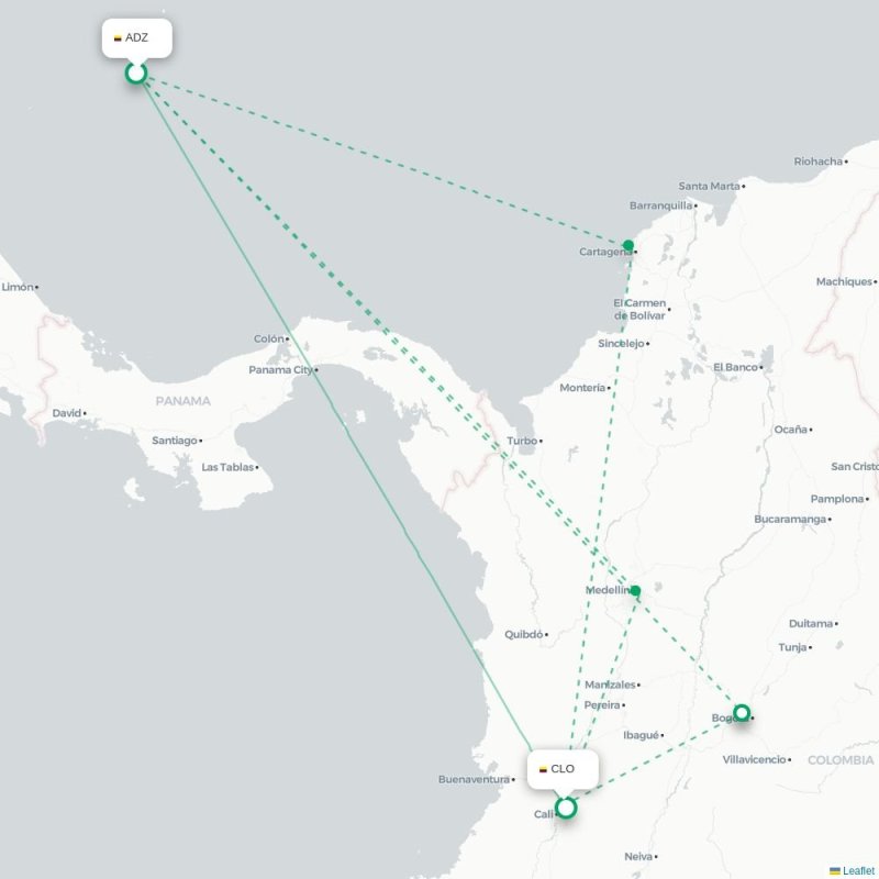ADZ - CLO route map