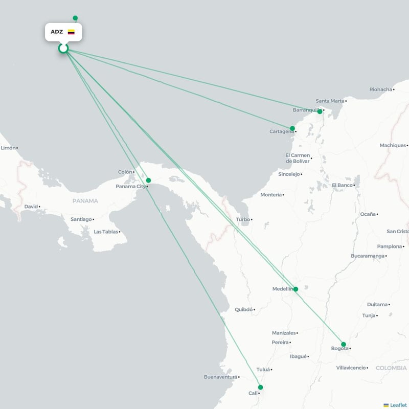 Route map   ADZ airport