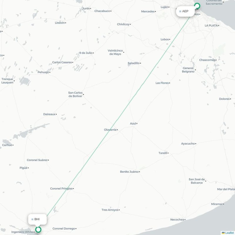 AEP - BHI route map
