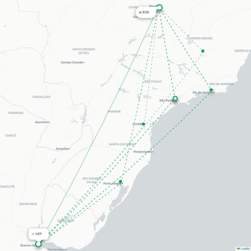 AEP - BSB route map