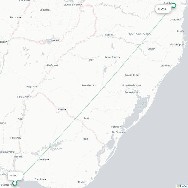 AEP - CWB route map