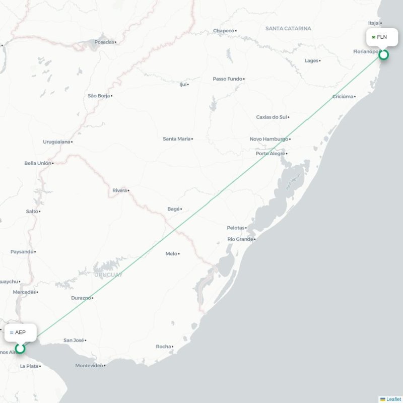 AEP - FLN route map