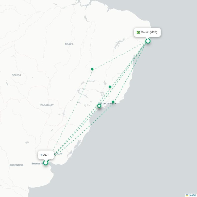 AEP - MCZ route map