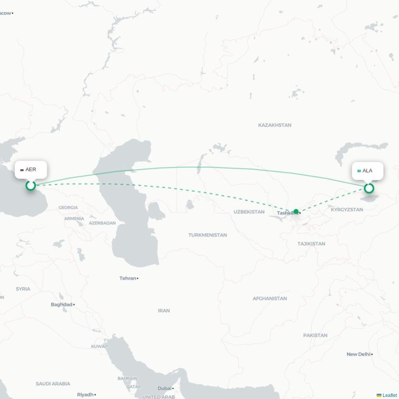 AER - ALA route map