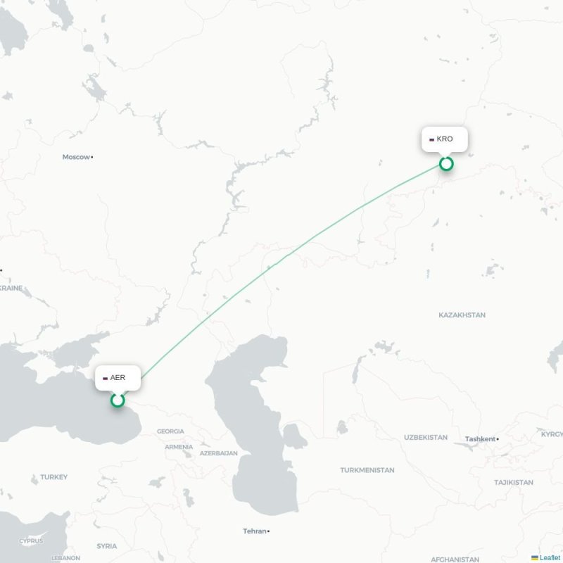 AER - KRO route map