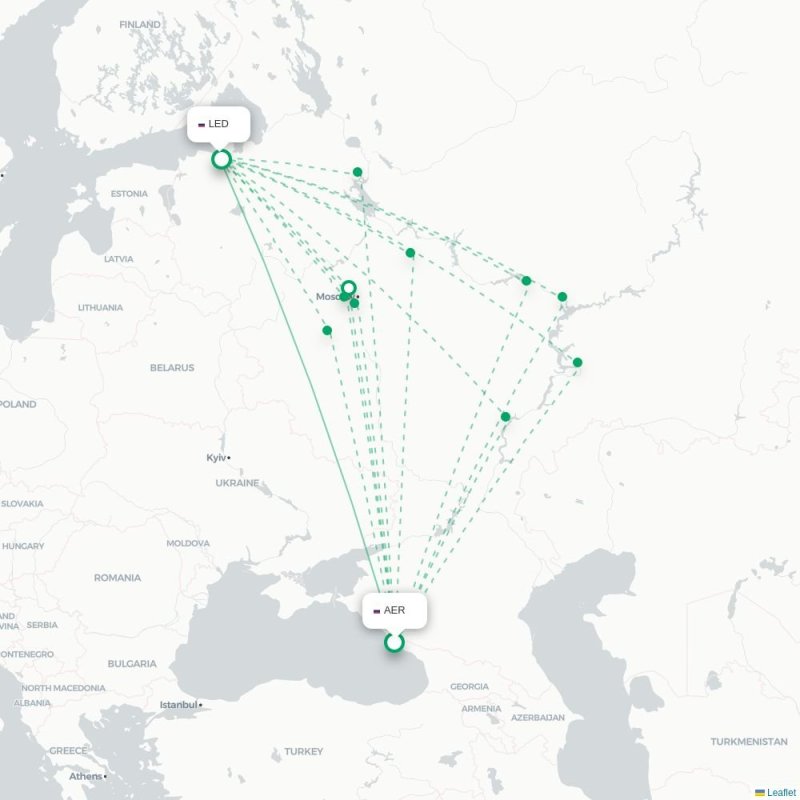 AER - LED route map