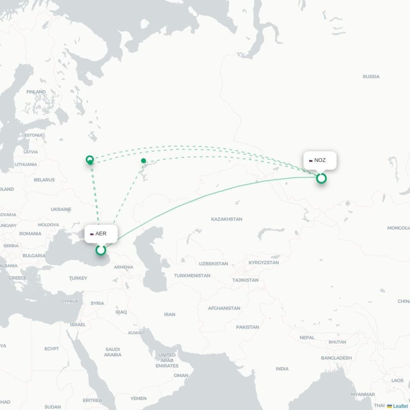 AER - NOZ route map