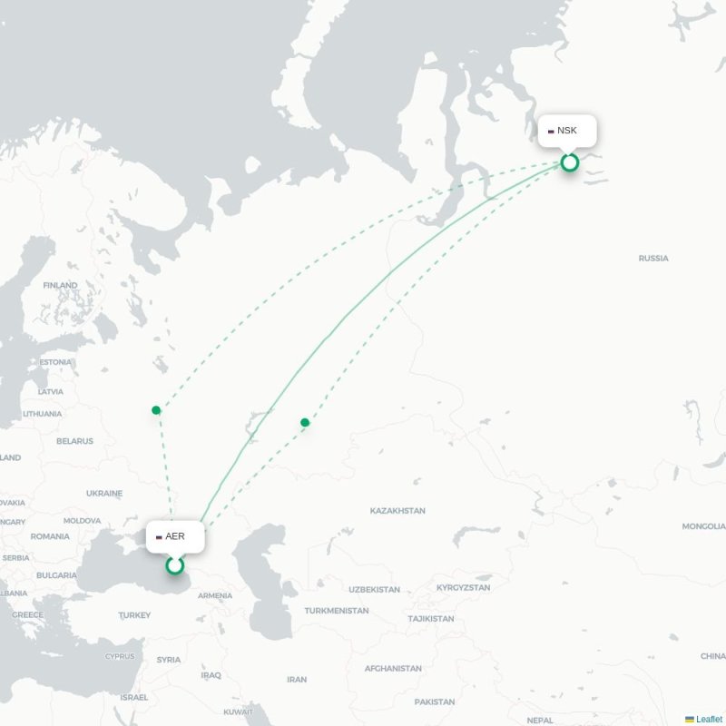 AER - NSK route map