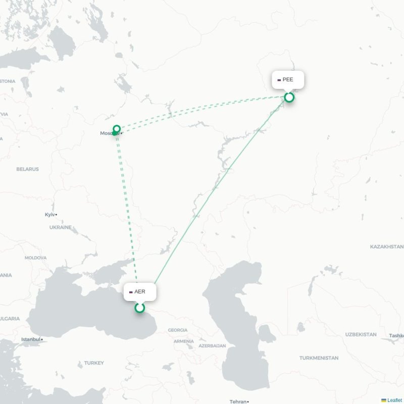 AER - PEE route map