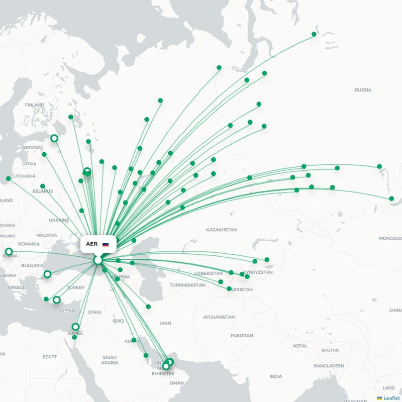 Route map Sochi  AER 