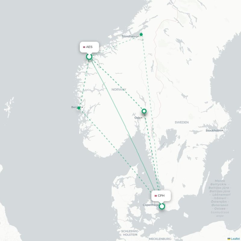AES - CPH route map