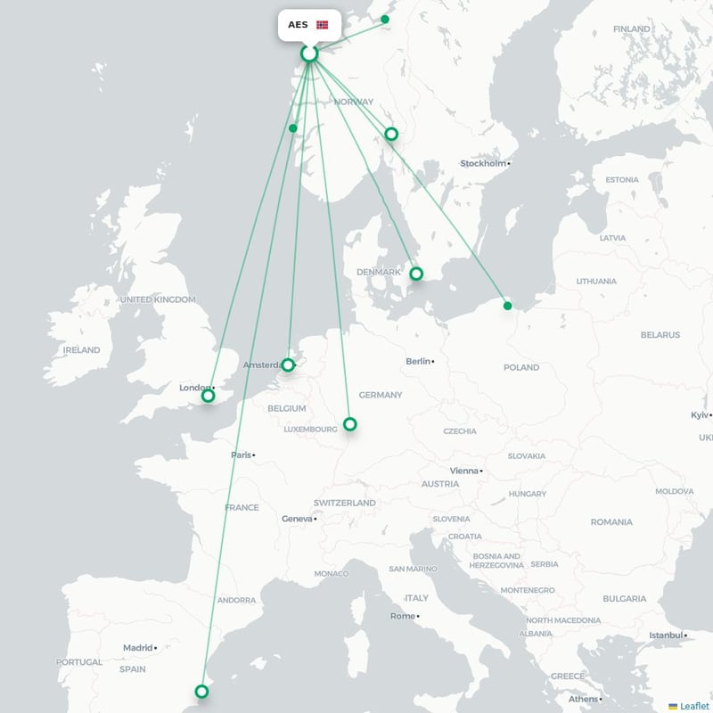 Route map Alesund  AES 