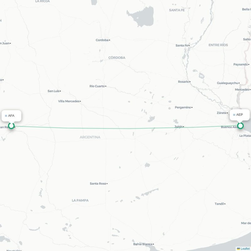 AFA - EZE route map