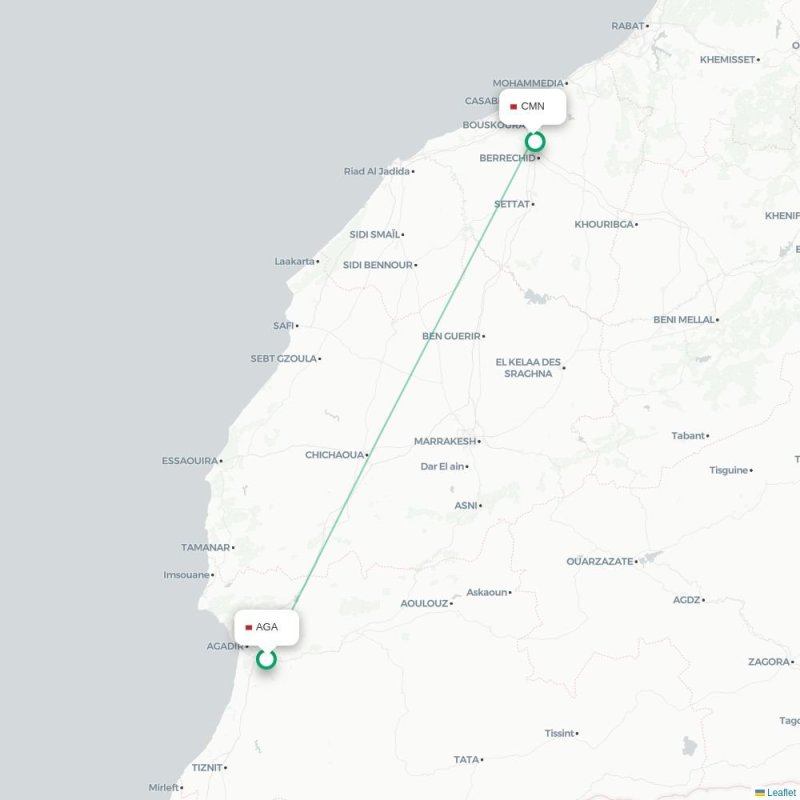 AGA - CMN route map