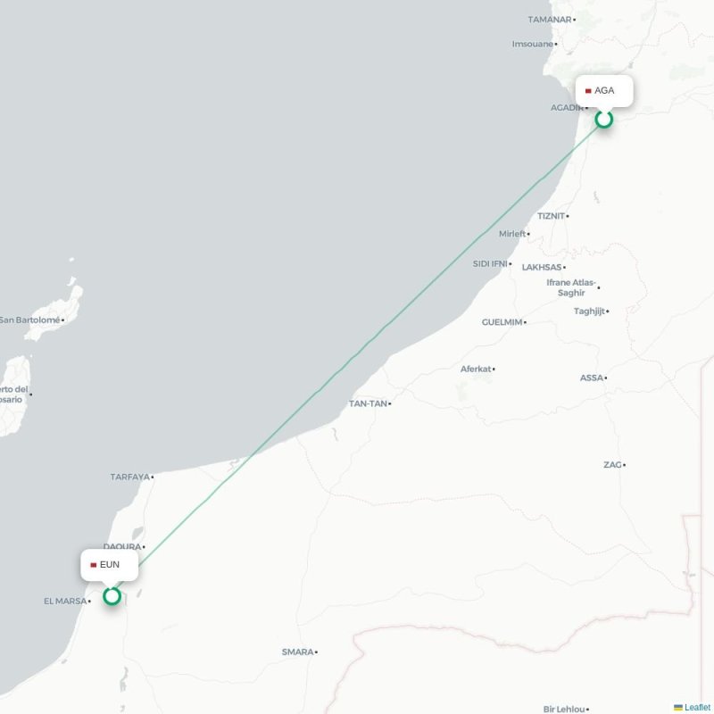 AGA - EUN route map