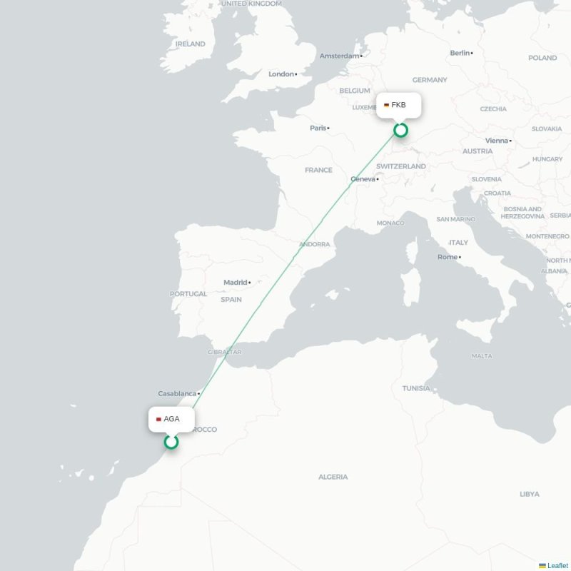 AGA - FKB route map
