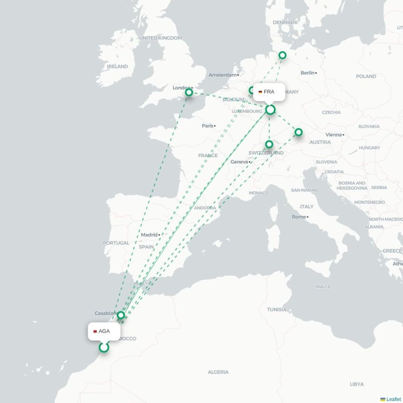 AGA - FRA route map
