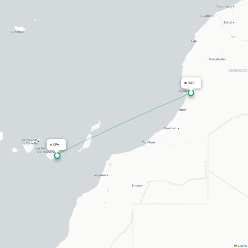 AGA - LPA route map