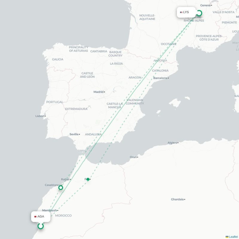 AGA - LYS route map