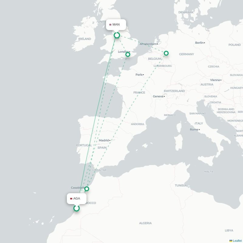 AGA - MAN route map