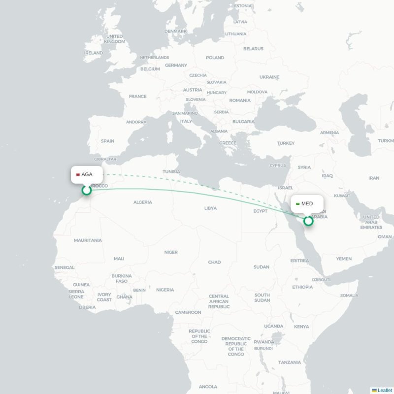 AGA - MED route map