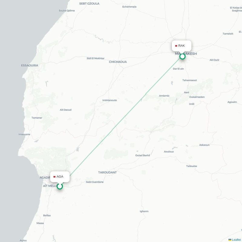 AGA - RAK route map