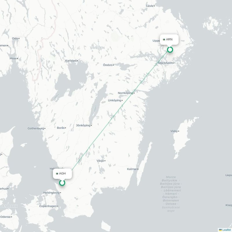 AGH - ARN route map