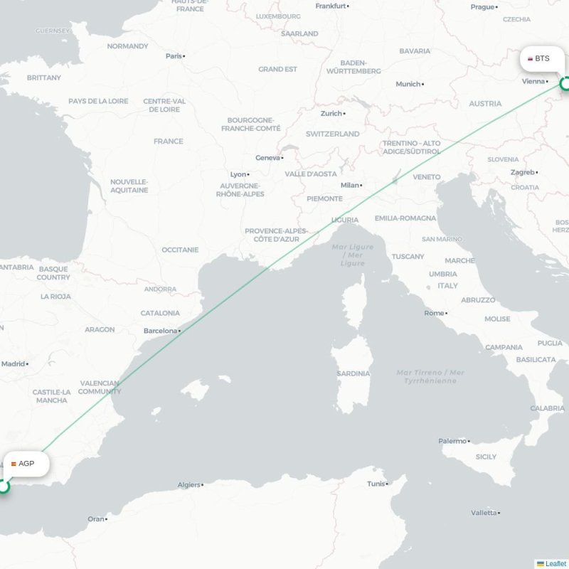 AGP - BTS route map