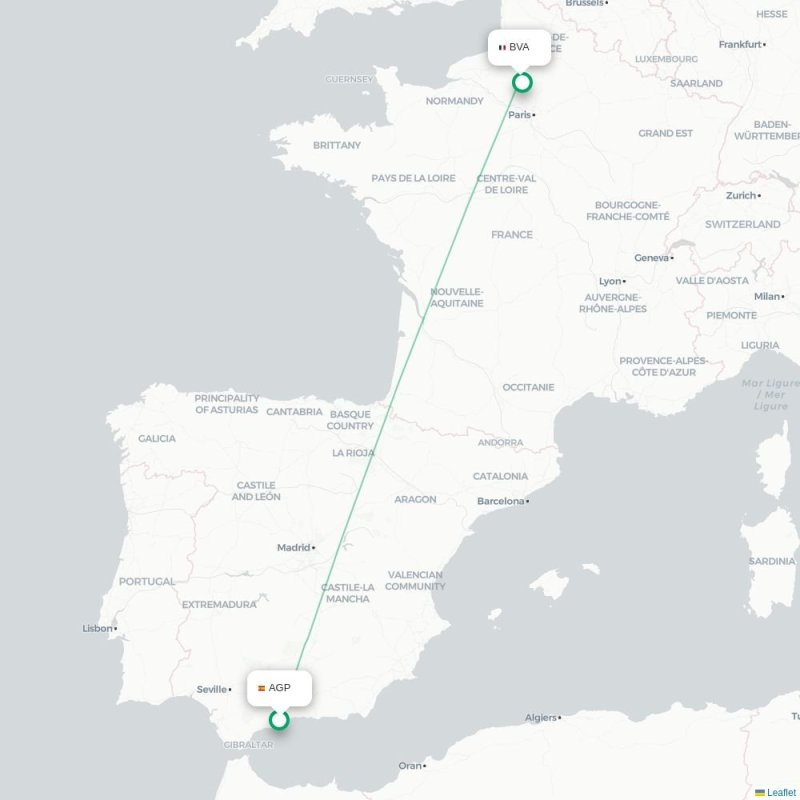 AGP - BVA route map