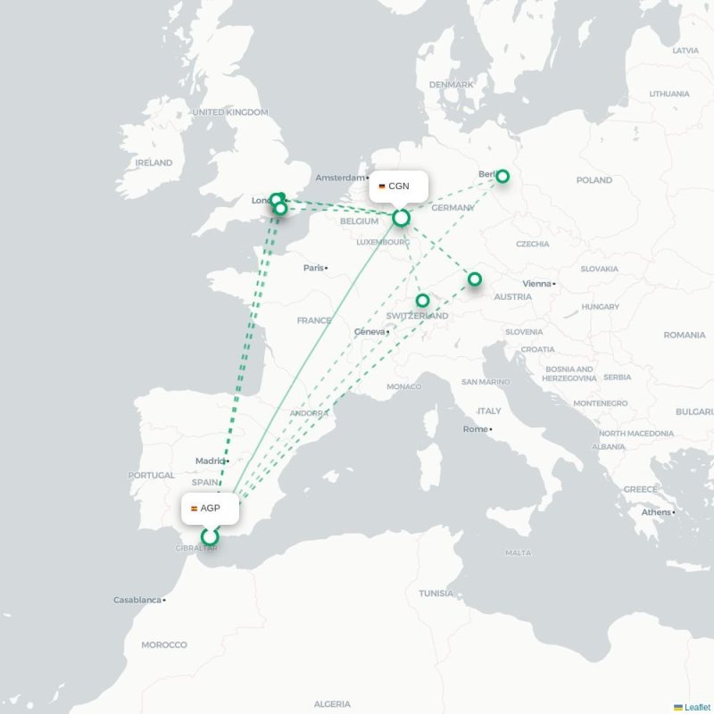 AGP - CGN route map