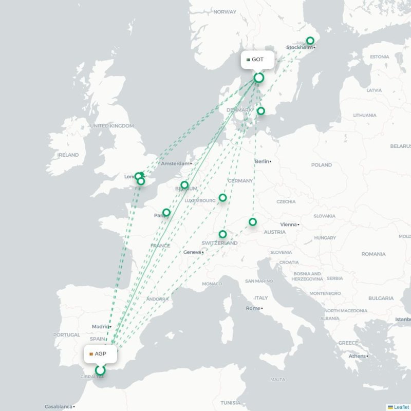 AGP - GOT route map