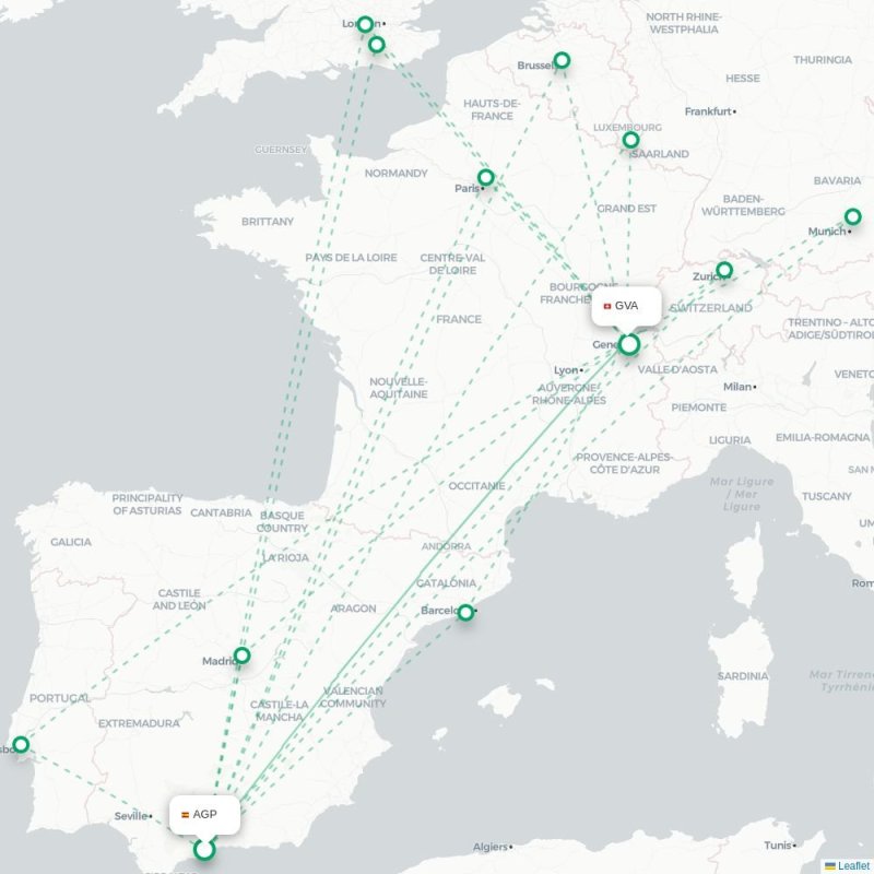 AGP - GVA route map