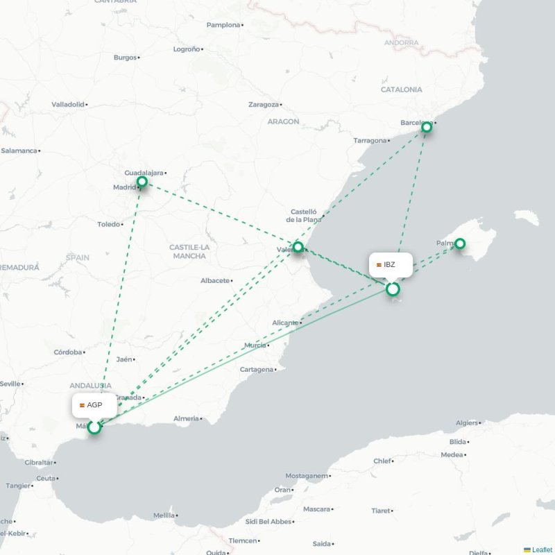 AGP - IBZ route map