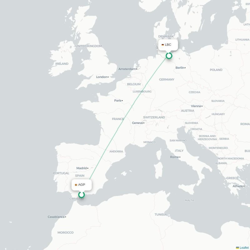 AGP - LBC route map
