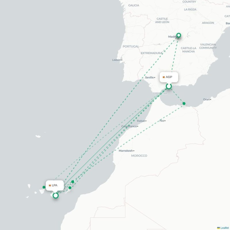 AGP - LPA route map