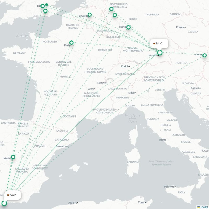 AGP - MUC route map