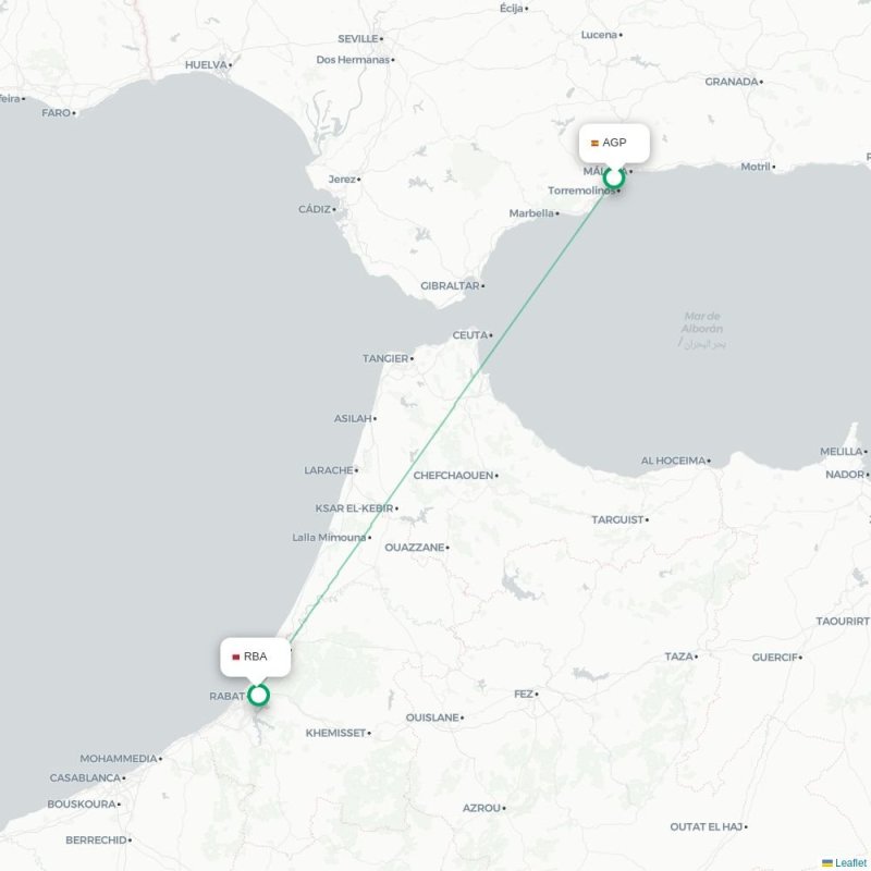 AGP - RBA route map