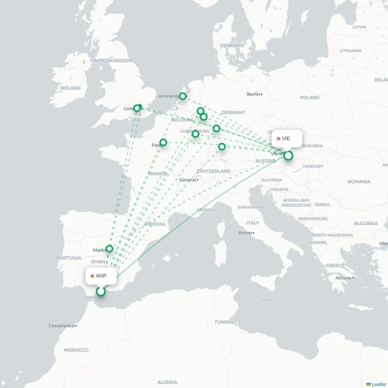 AGP - VIE route map