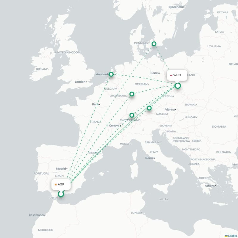 AGP - WRO route map
