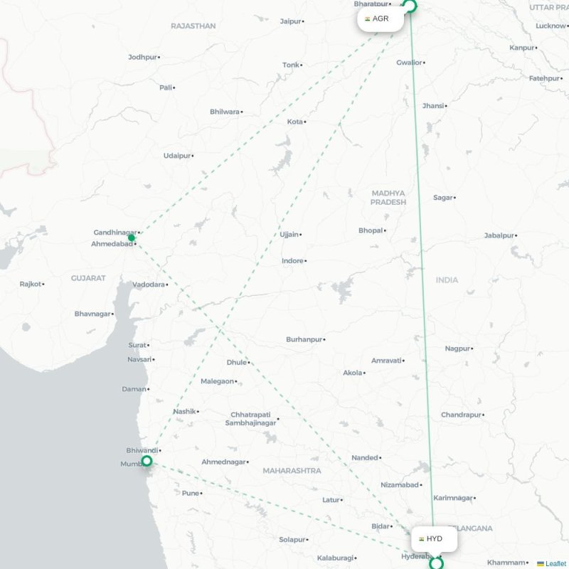 AGR - HYD route map