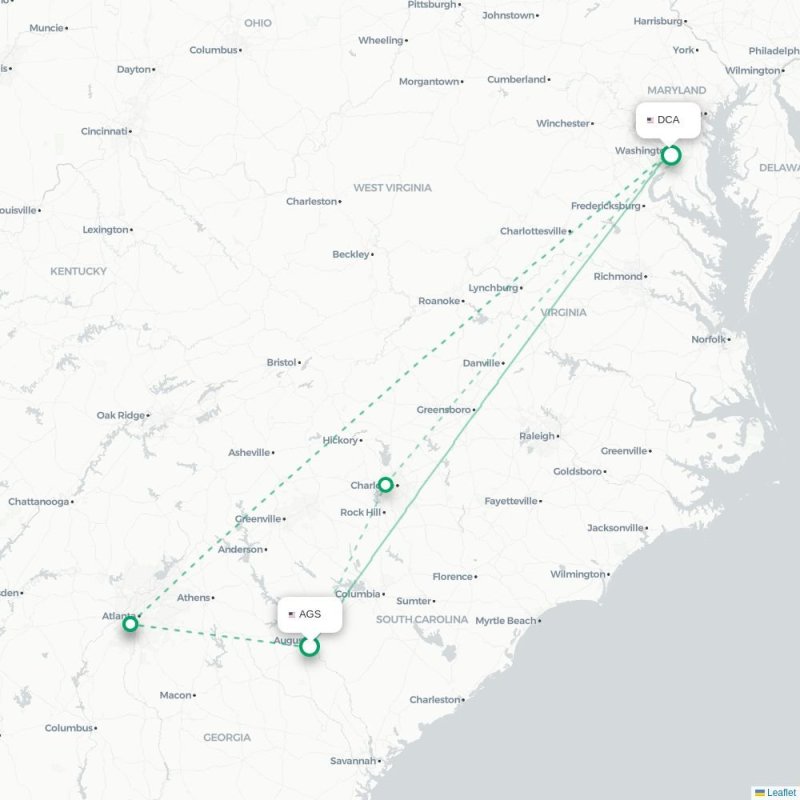 AGS - DCA route map