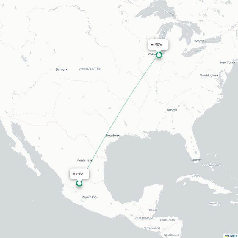 AGU - MDW route map