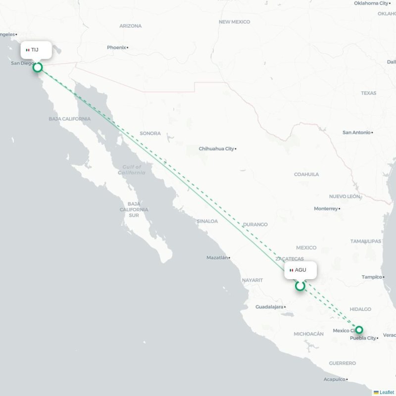 AGU - TIJ route map